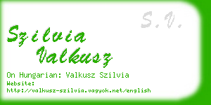 szilvia valkusz business card